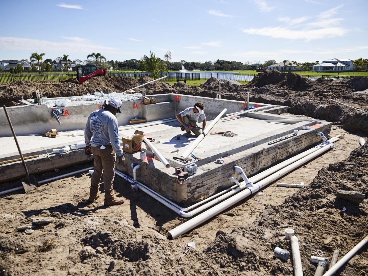 PVC pipe pool instillation 
