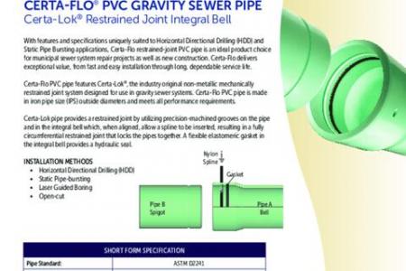 Certa-Flo® PVC Gravity Sewer Pipe