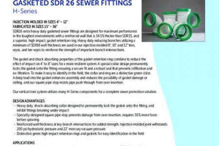 Gasketed SDR 26 Sewer Fittings | H-Series
