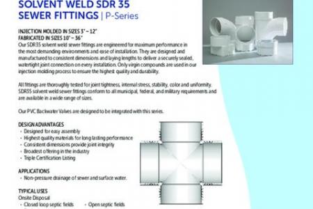 Solvent Weld SDR 35 Sewer Fittings | P-Series