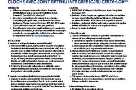 Cloche avec Joint Retenu Intégrée (CJRI) Certa-Lok®