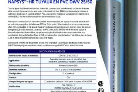 NAPSYS™-HR Tuyaux en PVC DWV 25/50