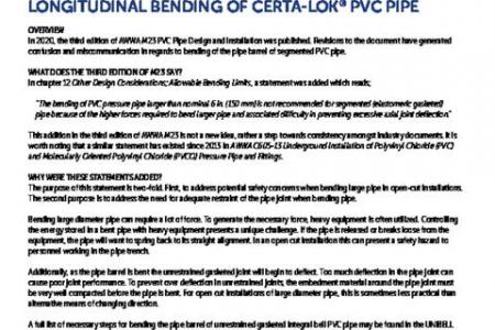 Longitudinal Bending of Certa-Lok® PVC Pipe