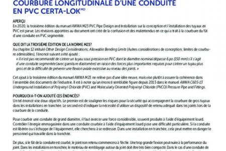 Courbure longitudinale d’une conduite en PVC Certa-Lok®