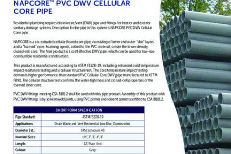 NAPCORE™ PVC DWV Cellular Core Pipe