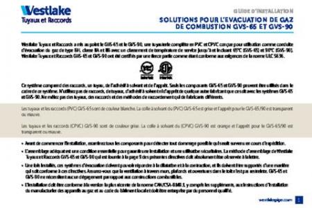 Solutions pour l’évacuation de gaz de combustion GVS-65 et GVS-90