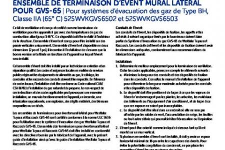 Ensemble de terminaison d’évent mural latéral pour GVS-65