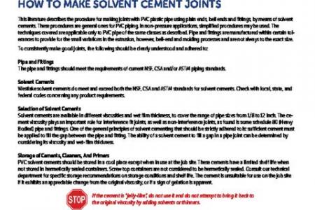How to Make Solvent Cement Joints
