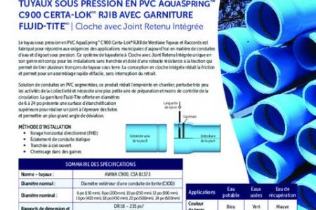 Tuyaux sous pression en PVC AquaSpring™ C900 Certa-Lok® RJIB avec garniture Fluid-Tite®