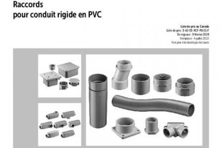 Raccords pour conduit rigide en PVC