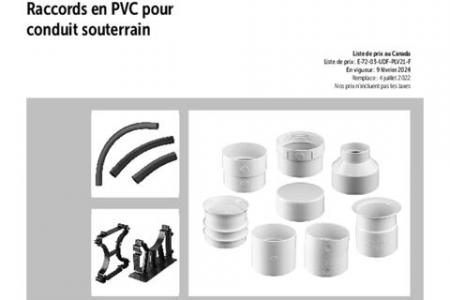 Raccords en PVC pour conduit souterrain
